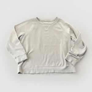 Andrew Marc Ribbed Pullover Sweatshirt Mens M Beige Casual Minimalist Basics